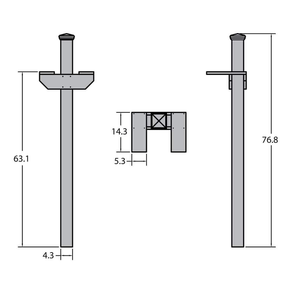 The Home & Garden Collection 76.8'' H Square Standard Post