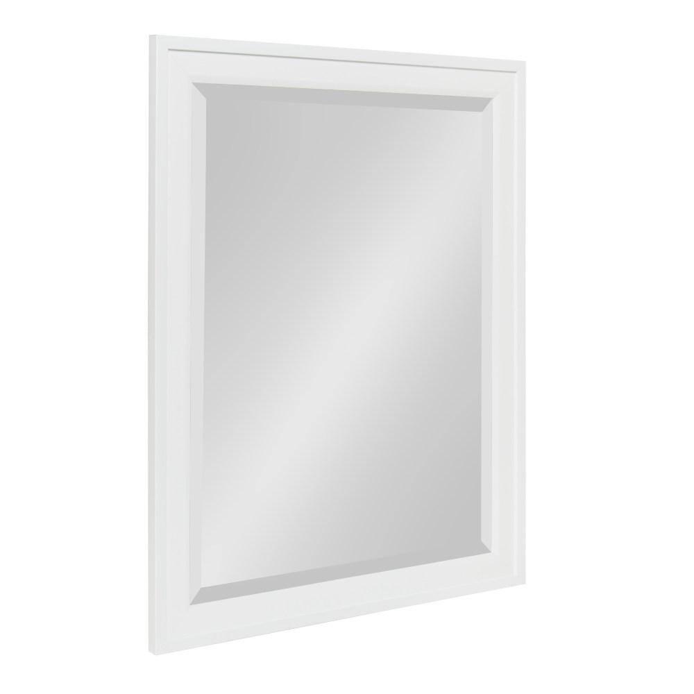 21.5" x 27.5" Bosc Rectangle Wall Mirror White - DesignOvation: Polystyrene Frame, No Assembly Required
