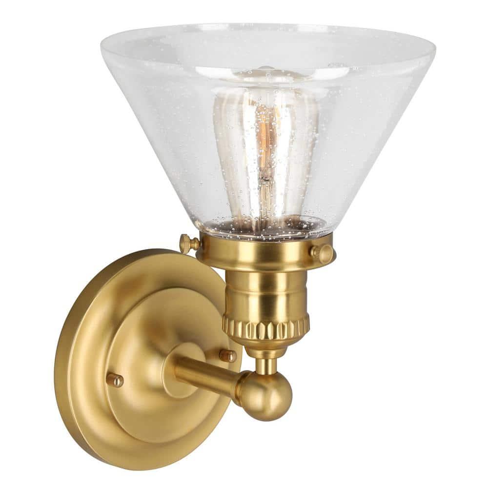 Design House  Augustin Wall Light in Satin Gold