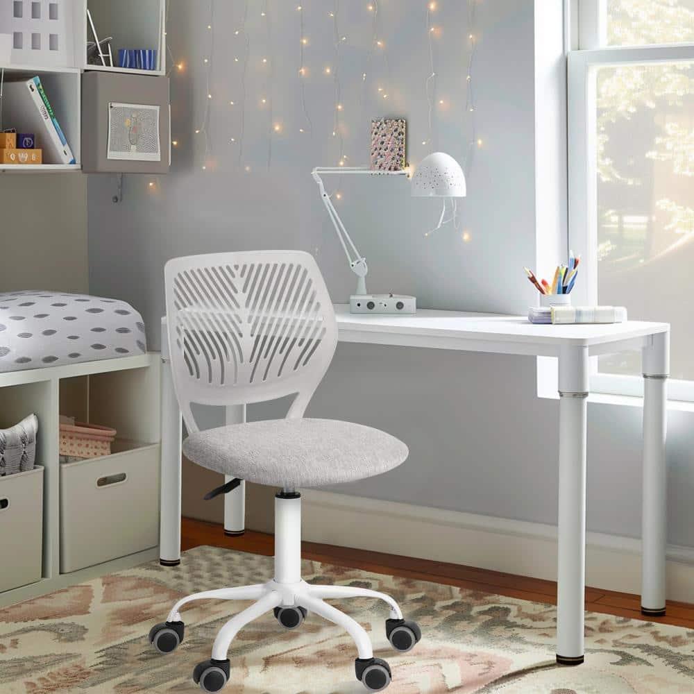 Homycasa Teen Fabric Task  Small Space Mesh Ergonomic Swive Chair-Grey