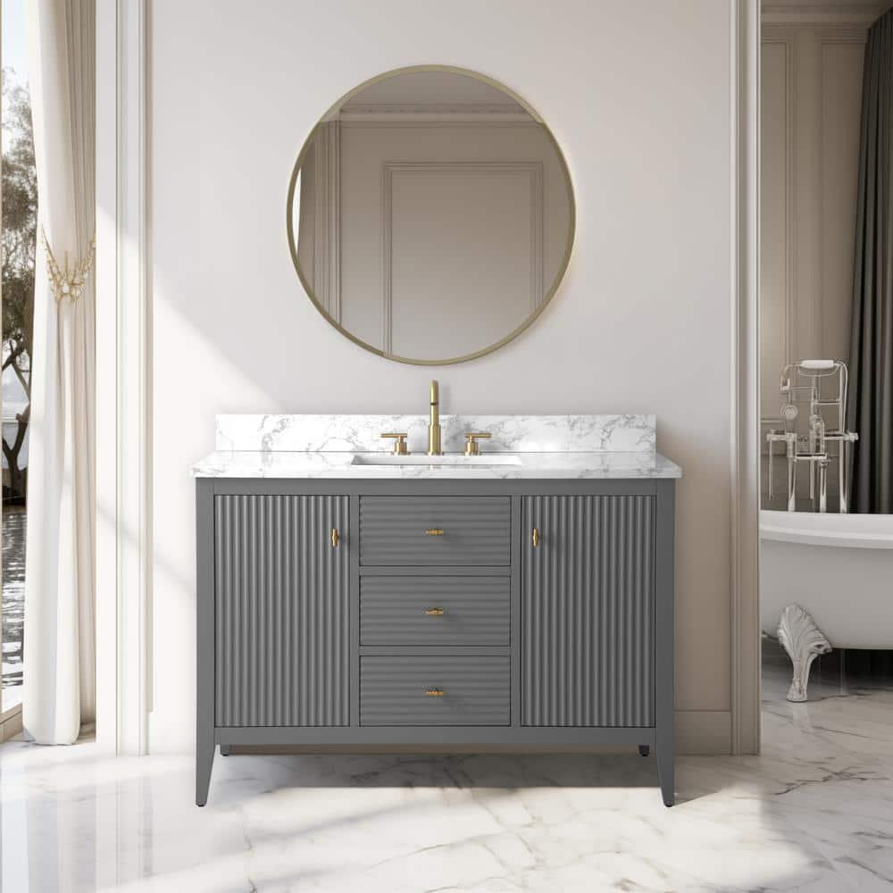 48'' Single Bathroom Vanity with Engineered Marble Top