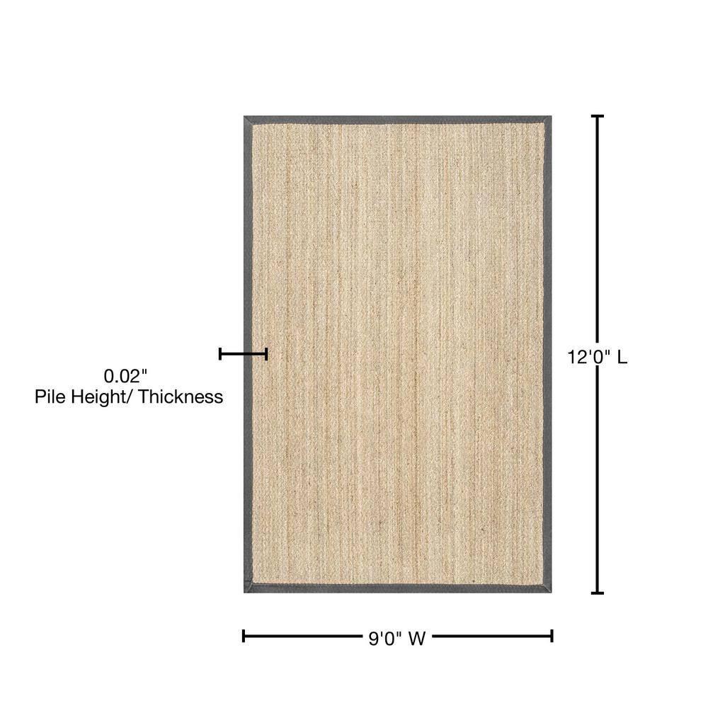 nuLOOM Elijah Seagrass Natural Area Rug, 9' x 12', Dark Gray