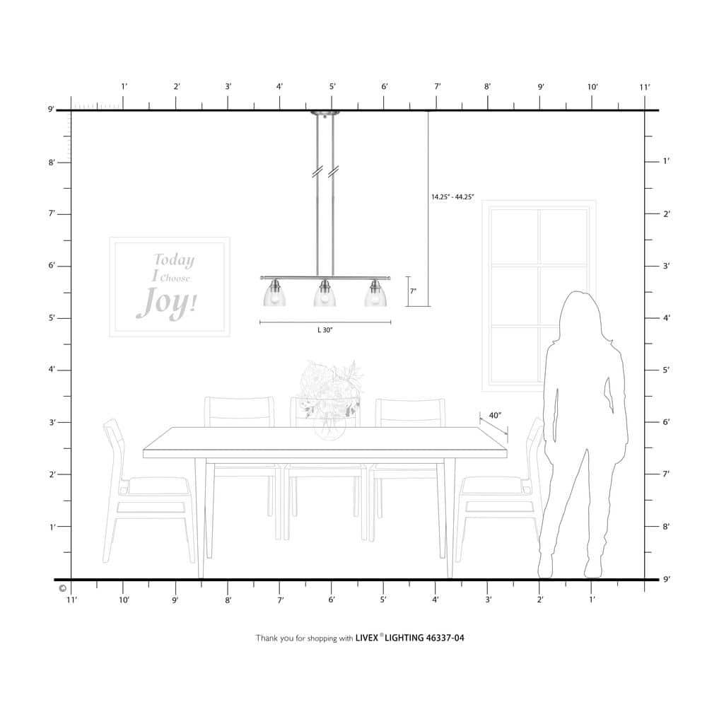 Livex Lighting Montgomery 3 - Light Chandelier in  Black
