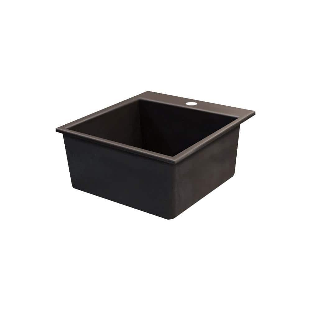 Transolid QTSB2220-12-1 22.44'' L Drop-In Single Bowl Granite Kitchen Sink