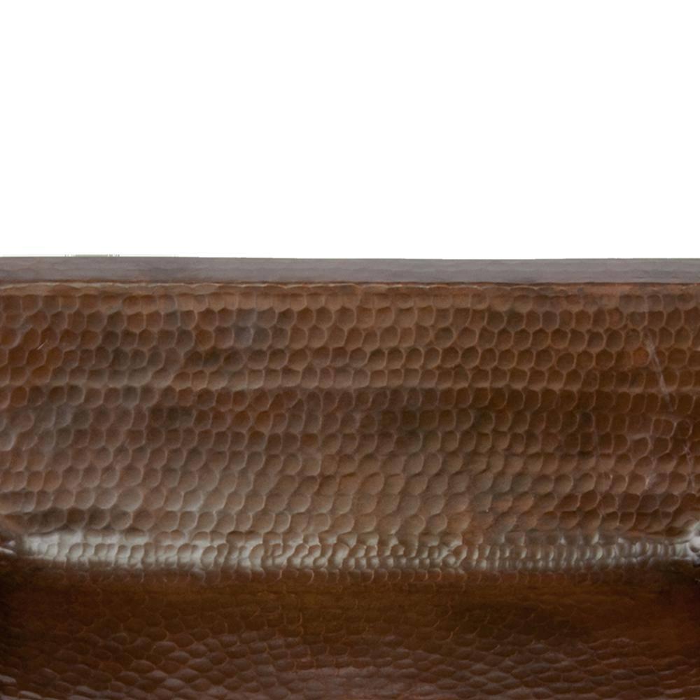 19" Rectangle Under Counter Hammered Copper Bathroom Sink