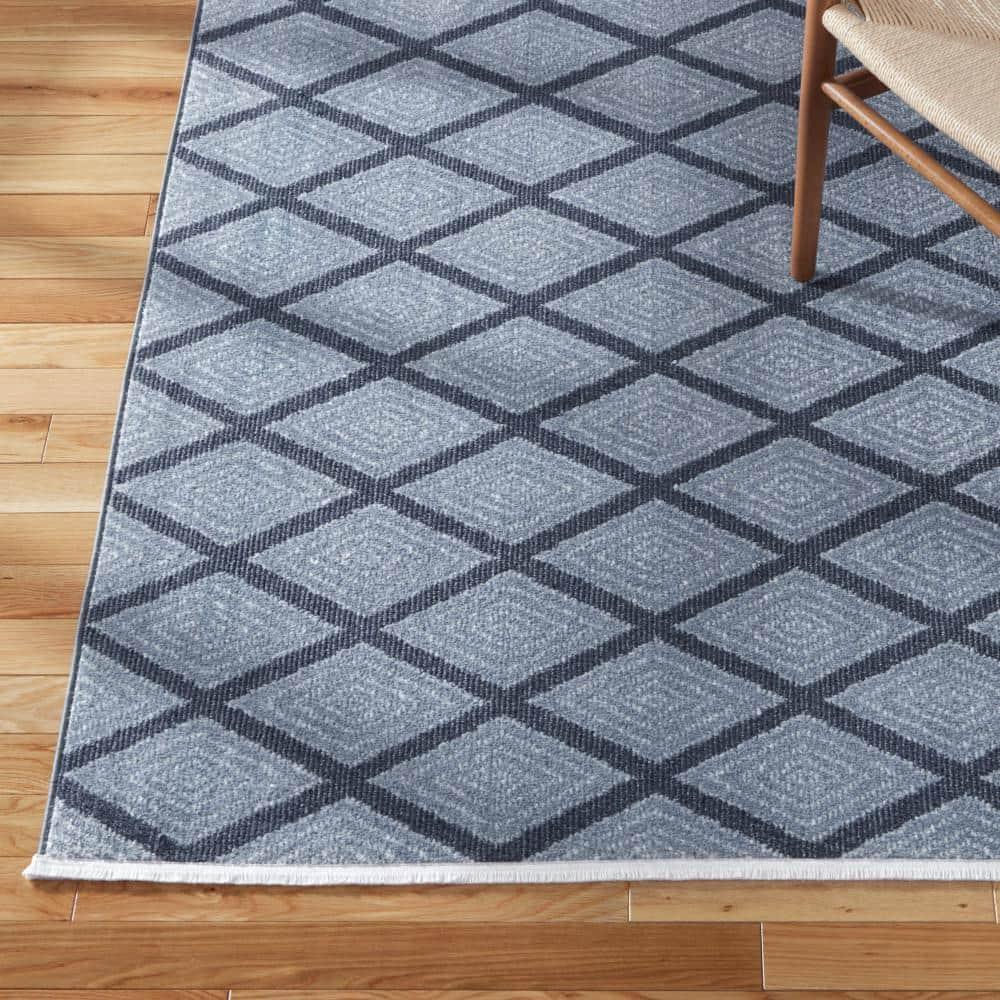 Town & Country Everyday Rein Solid Diamond Everwash Non-Slip Backing Washable Area Rug Blue