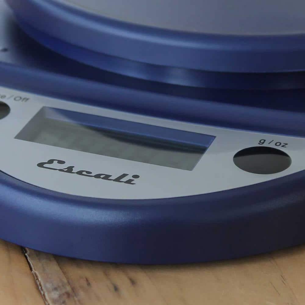 Escali Primo Digital Kitchen Scale Blue: LCD Display, 11 lb Capacity, Automatic Shut-Off, Metric Conversion