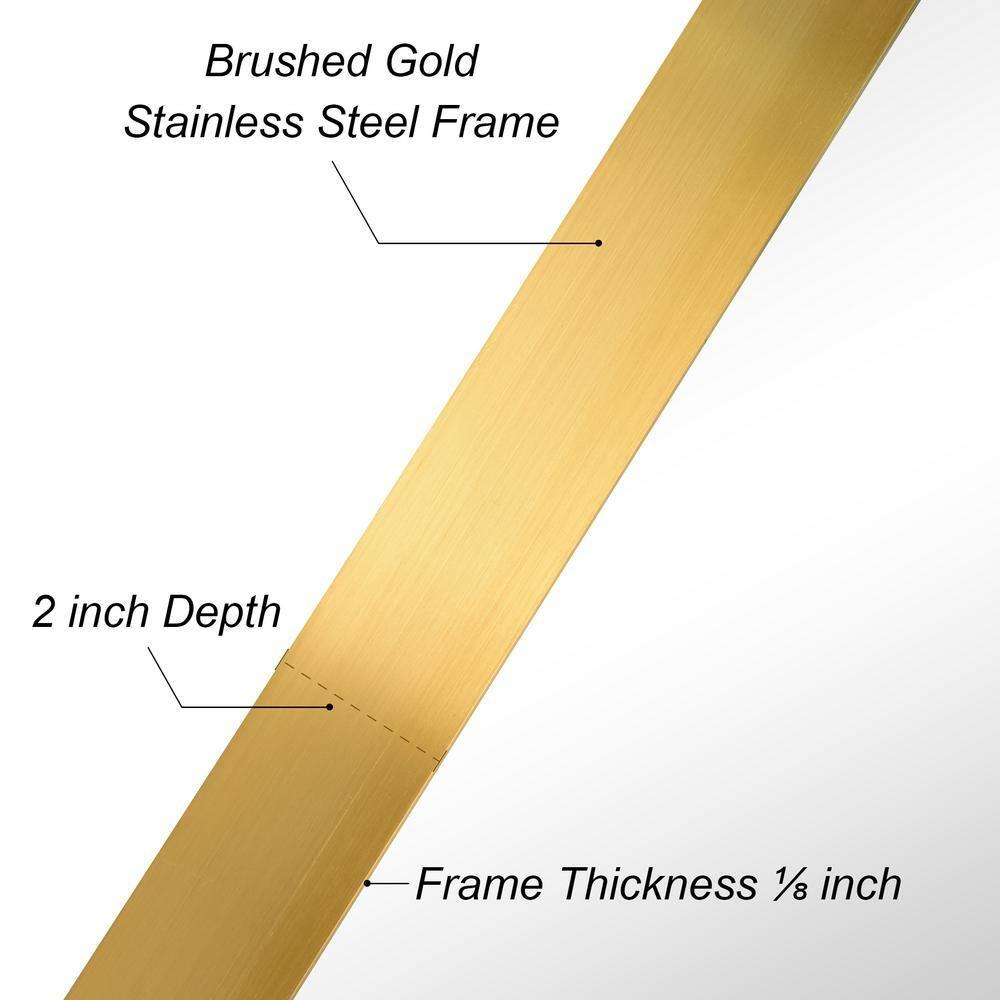 Empire Art Direct Ultra Stainless Steel Rectangular Wall Mirror Brushed Gold 24" x 36" Gold