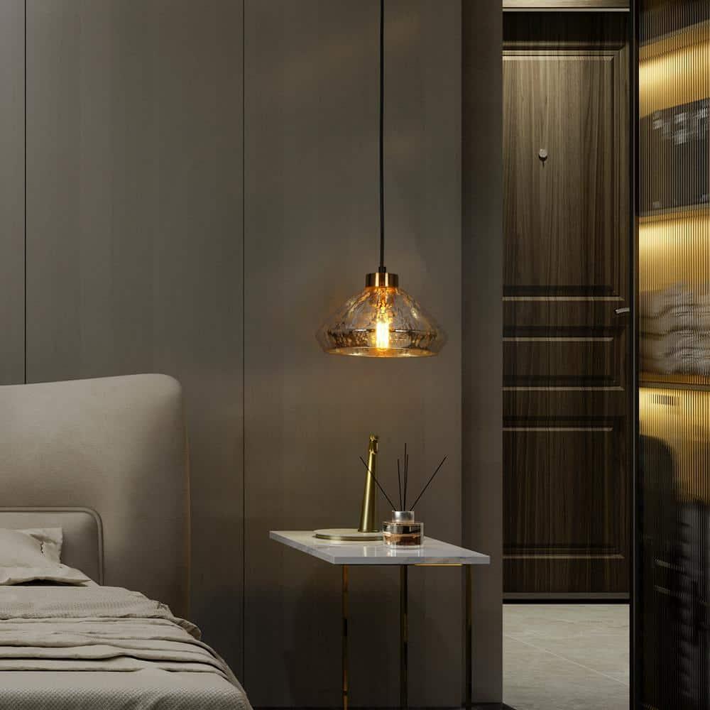 LNC Anila 1-Light Matte Black and Polished Gold Linear LED Kitchen Island Light: UL Listed, Adjustable Height, E26