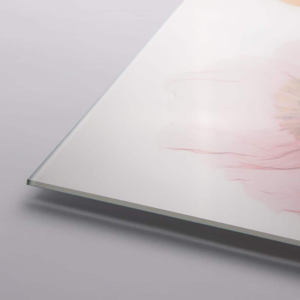 "Flowerscape Portrait" Frameless Free Floating Reverse Printed Tempered Art Glass Wall Art, 24 in. x 48 in.