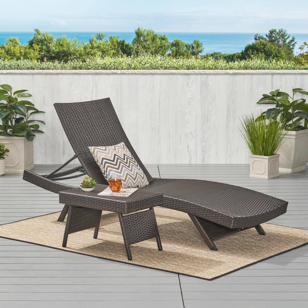 Christopher Knight Home Toscana Outdoor 2-piece Wicker Adjustable Chaise Lounge Set by  Brown