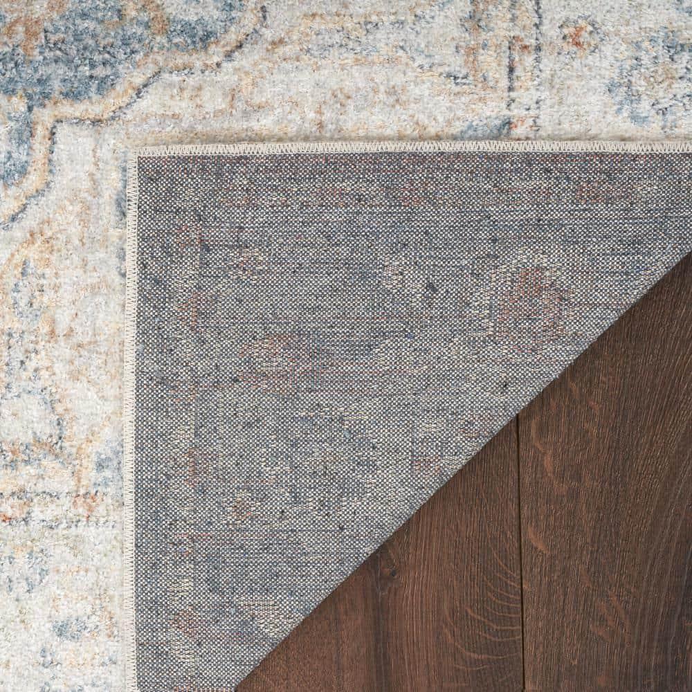 Nourison Astra Machine Washable Vintage Medallion Indoor Rug Denim Multi 6'7" x 9'