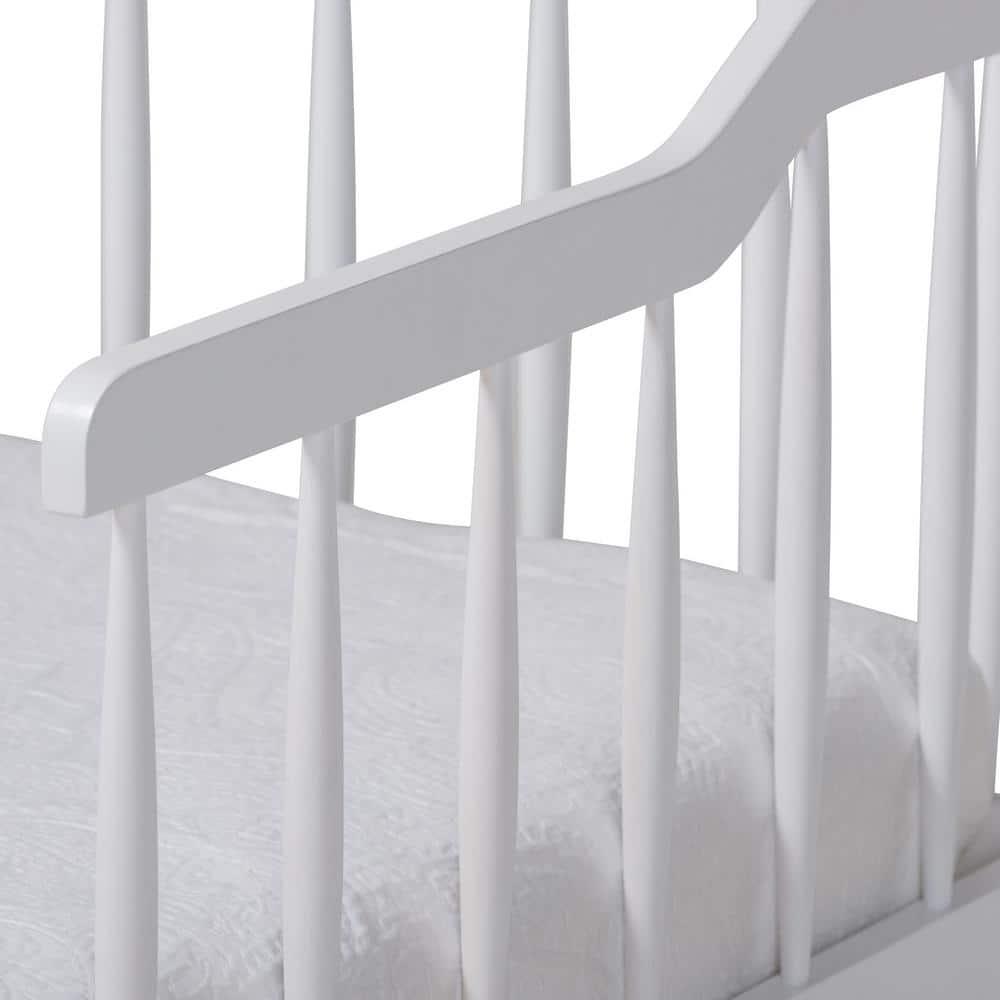Baxton Studio Twin to King Muriel Expandable Spindle Daybed White : Contemporary Style, No Box Spring Needed