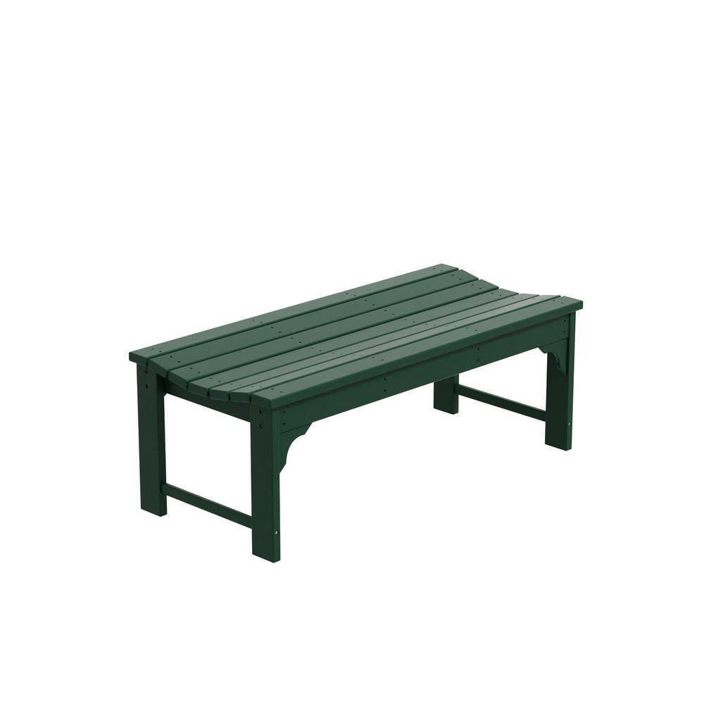 Polytrends  Laguna Hdpe All Weather Outdoor Patio 48" Bench Dark Green