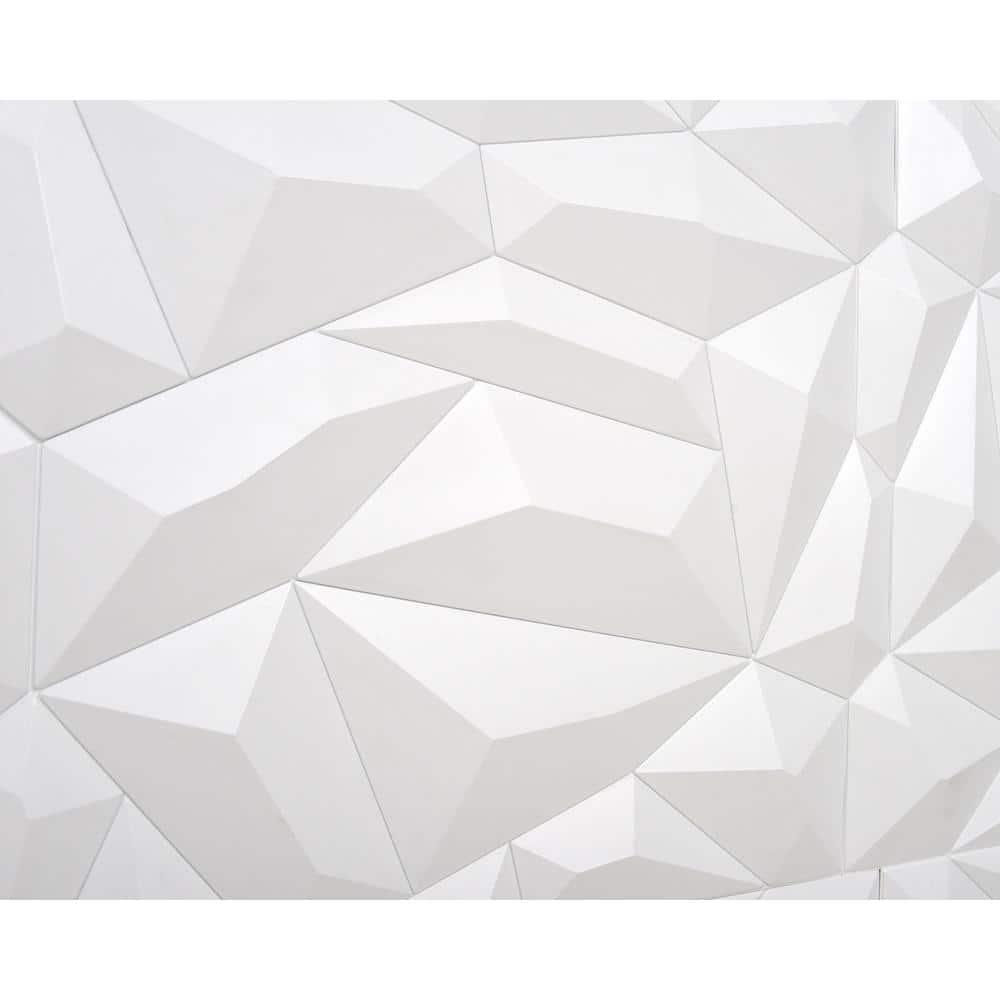 24'' x 24'' Glacier PVC Seamless 3D Wall Panels in White 1-Piece