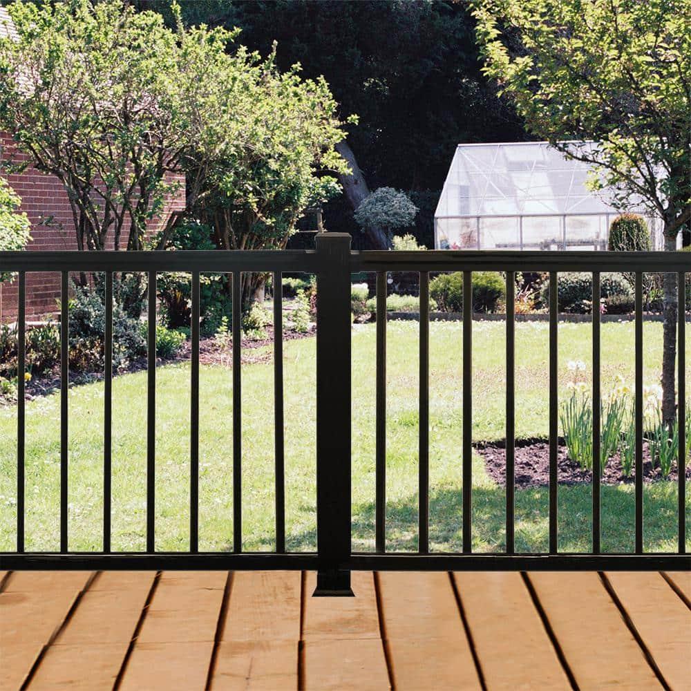 Weatherables Aluminum Railing Post Kit – Aluminum Post Kit for Arlington, Georgetown, and Cornell Railing Kits, Made with Durable Black Textured Powder-Coat Finish (3 in. x 3 in. x 54 in.)