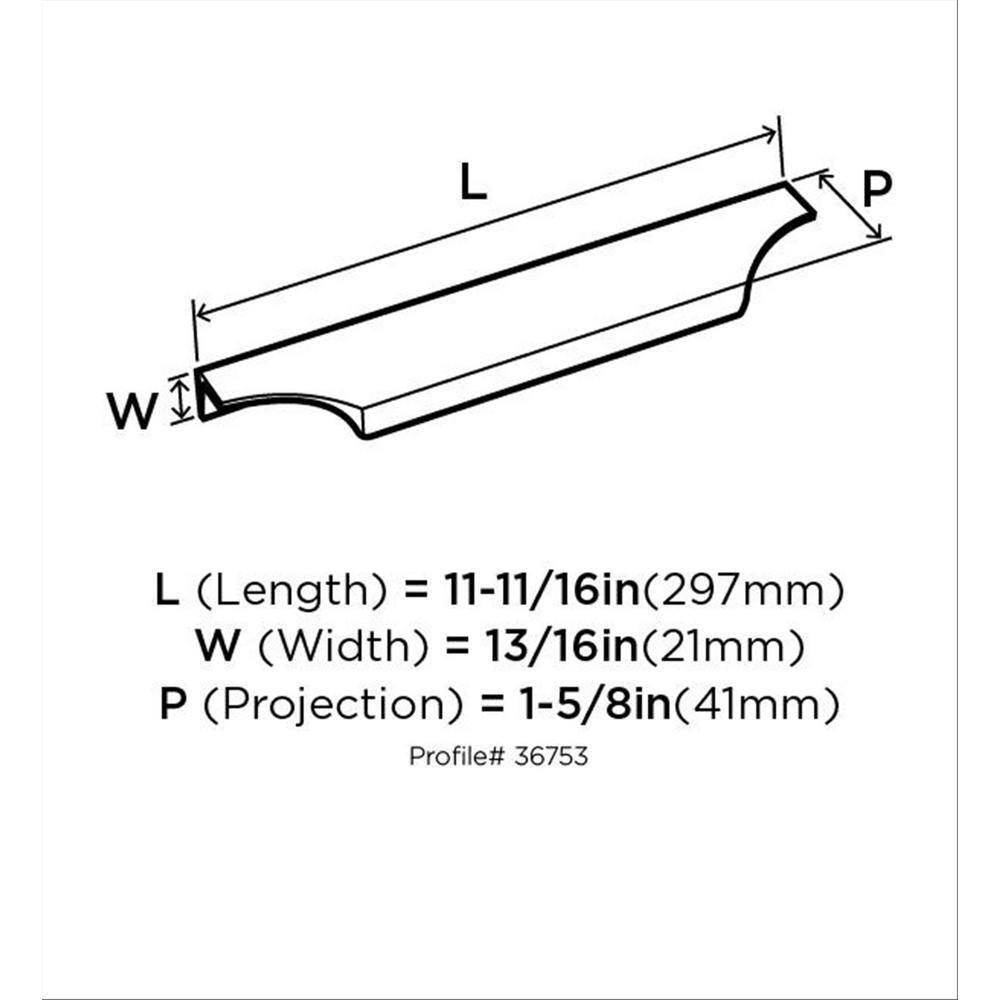 Extent 8-9/16 in. (217mm) Modern Polished Chrome Cabinet Edge Pull