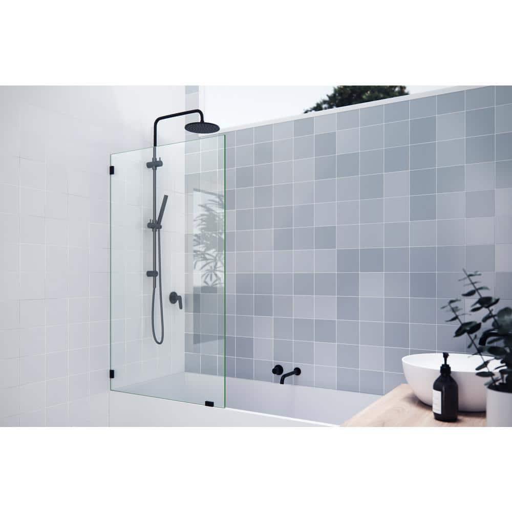 Vela 34 in. x 58.25 in. Frameless Single Fixed Bath Panel