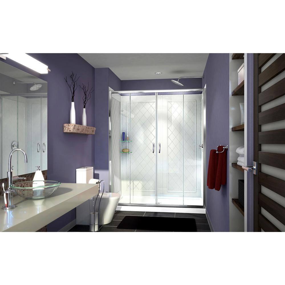 Visions 60" x 30" x 76.75" Sliding Frameless Shower Door