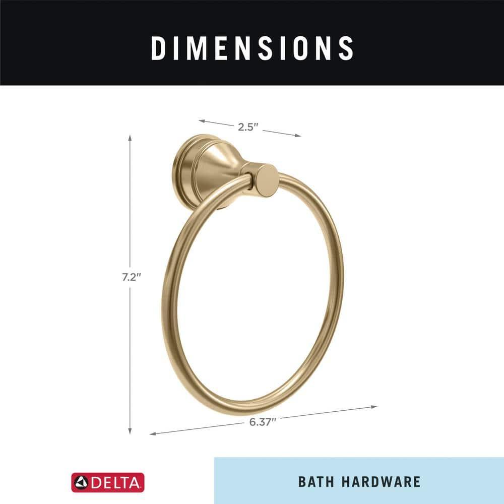 Delta Chamberlain Wall Mount Round Closed Towel Ring Bath Hardware Accessory in Champagne Bronze