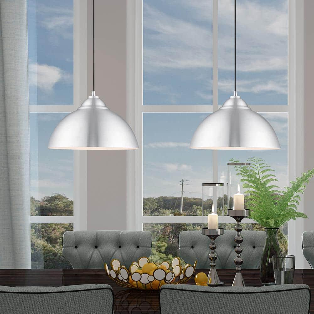 Livex Lighting Metal Shade 1 - Light Chandelier in  Brushed Aluminum