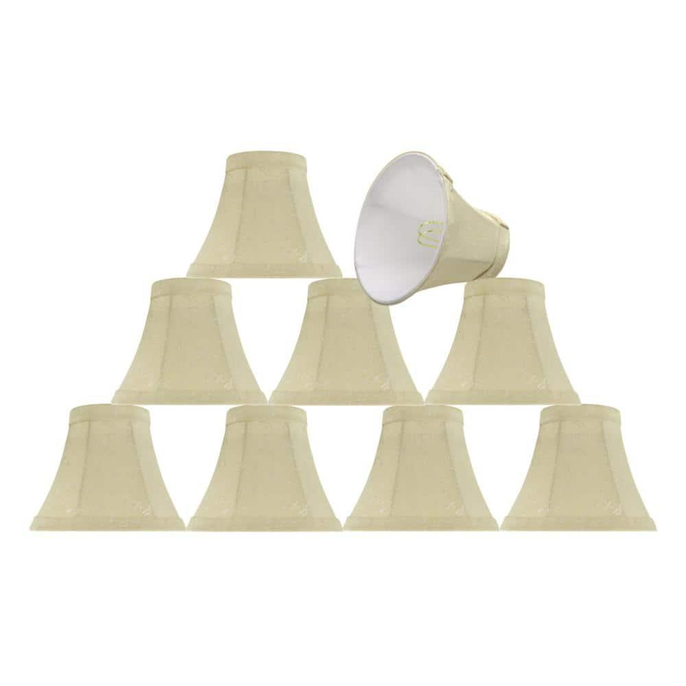 Aspen Creative Corporation 5'' H Jacquard Textured Fabric Bell Lamp Shade (Set of 9)