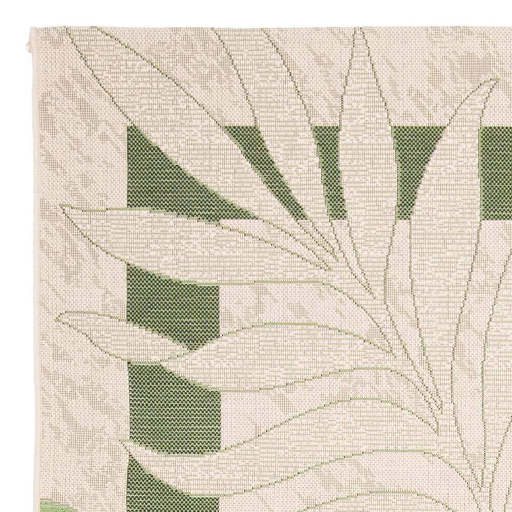 Courtyard CY7836 Power Loomed Indoor/Outdoor Area Rug - Cream/Green - 5'3"x7'7" - Safavieh.