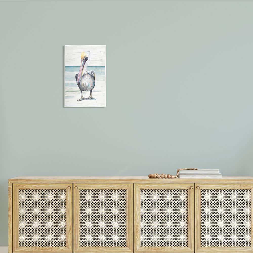 Stupell Industries " Pelican Bird Standing Beach Sand Grain Pattern " by Patricia Pinto
