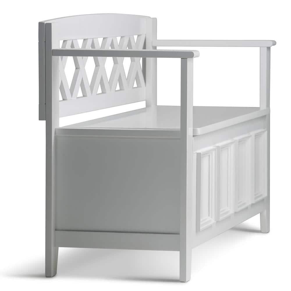 Simpli Home Amherst Solid Wood Entryway Lift Top Storage Bench