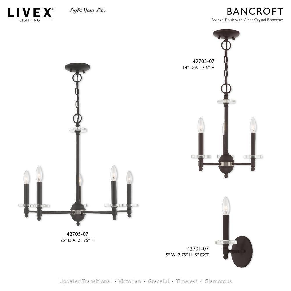Livex Lighting Bennington 3 - Light Chandelier in  Bronze