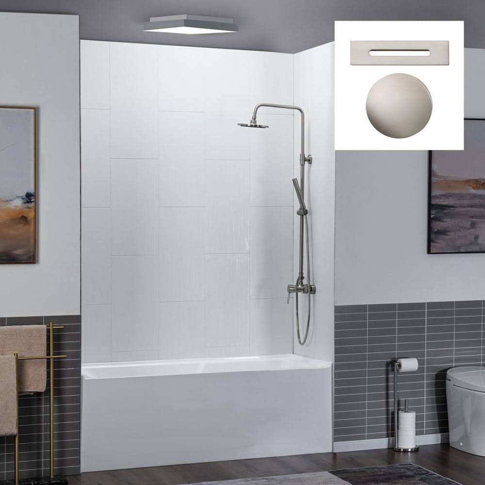 Flint 60'' x 30'' Alcove / Tile In Soaking Acrylic Bathtub