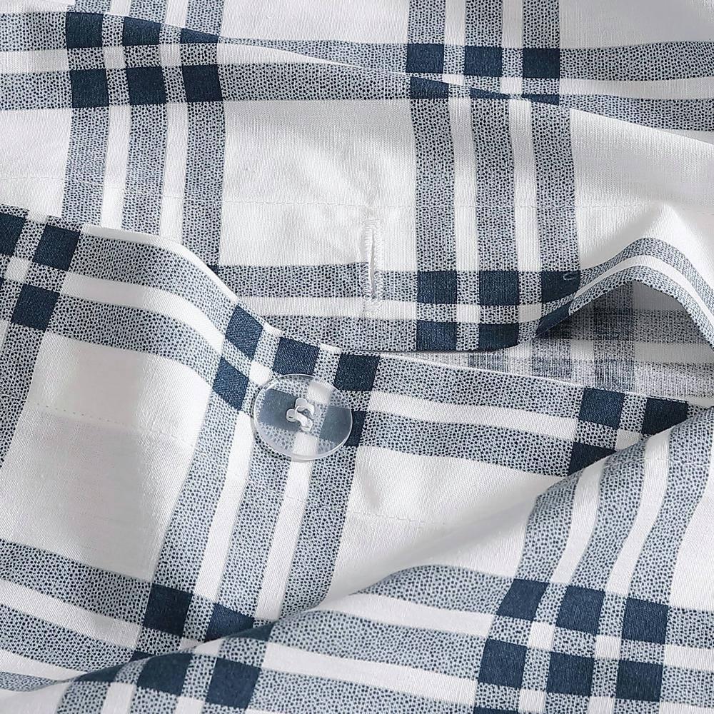 Eddie Bauer Arrowhead Eddie Bauer Basic Plaid Navy Cotton Percale Duvet Cover Set