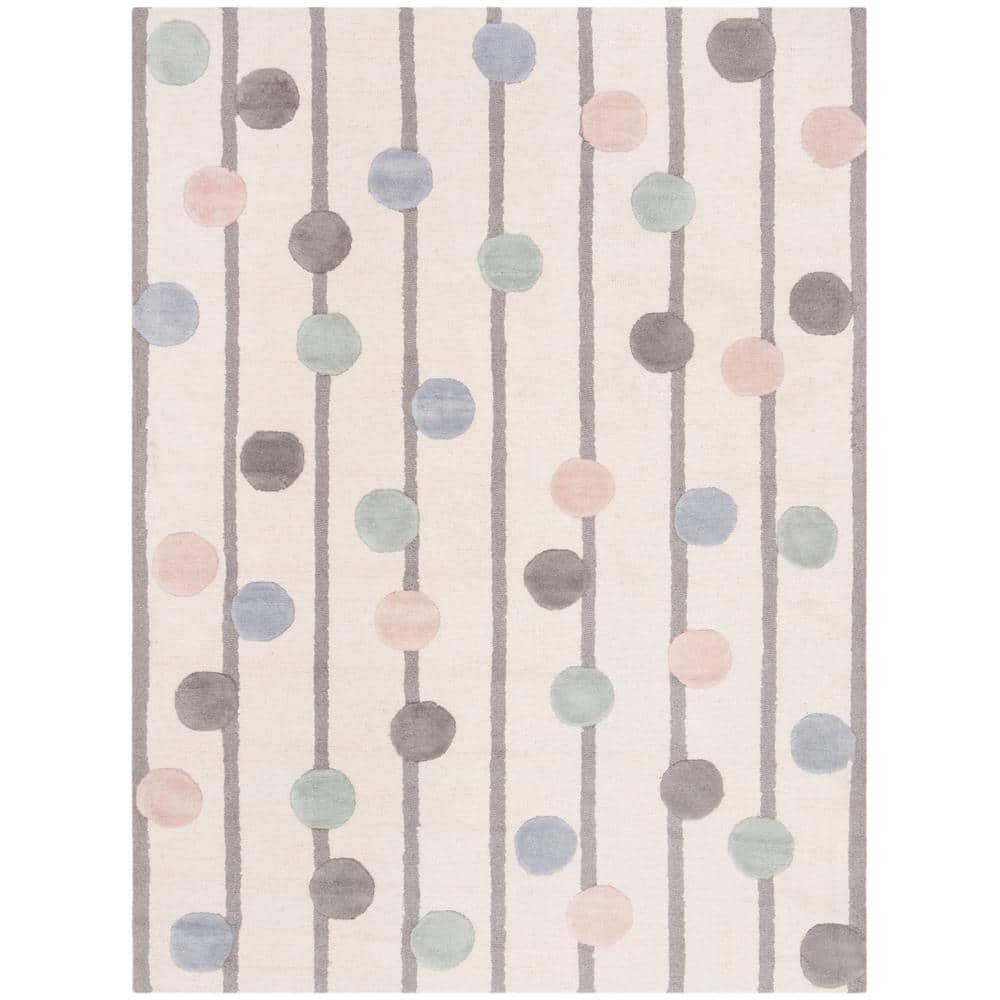 SAFAVIEH Kids Confetti Wool Area Rug, Ivory/Multi, 5' x 7'