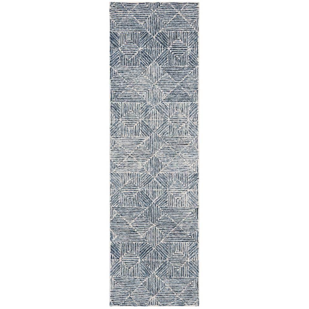 Linsly Handmade Blue/Ivory Rug