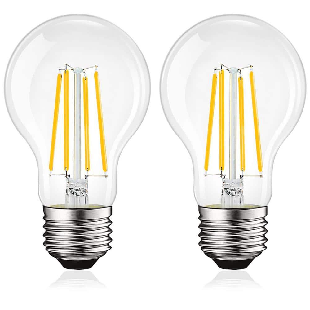Luxrite Vintage A19 LED Light Bulb 100 Watt Equivalent 1600 Lumens 3000K Soft White Dimmable 12W Damp Rated UL E26 Base 2 Pack