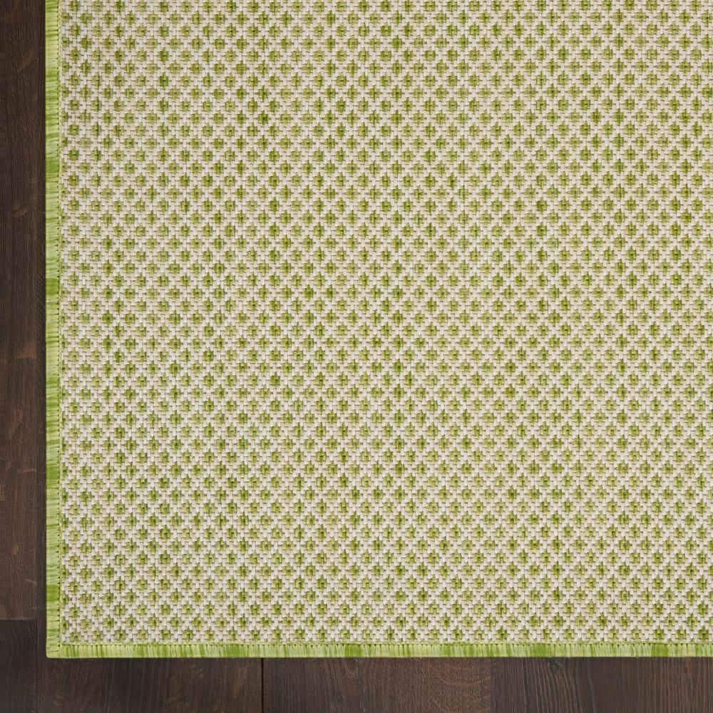 Nourison Courtyard 9' x 12' Ivory Green All-over design Indoor/Outdoor Rug