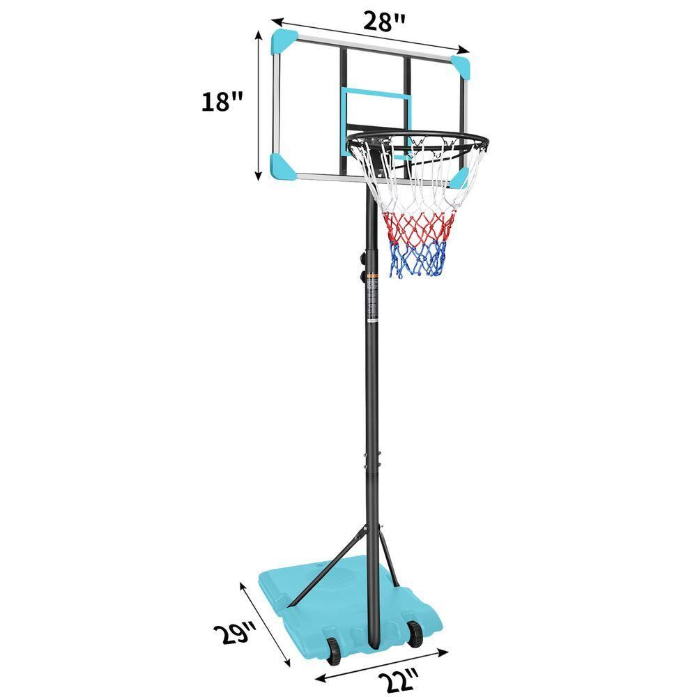 Blue Adjustable Polycarbonate Portable Basketball Goal System