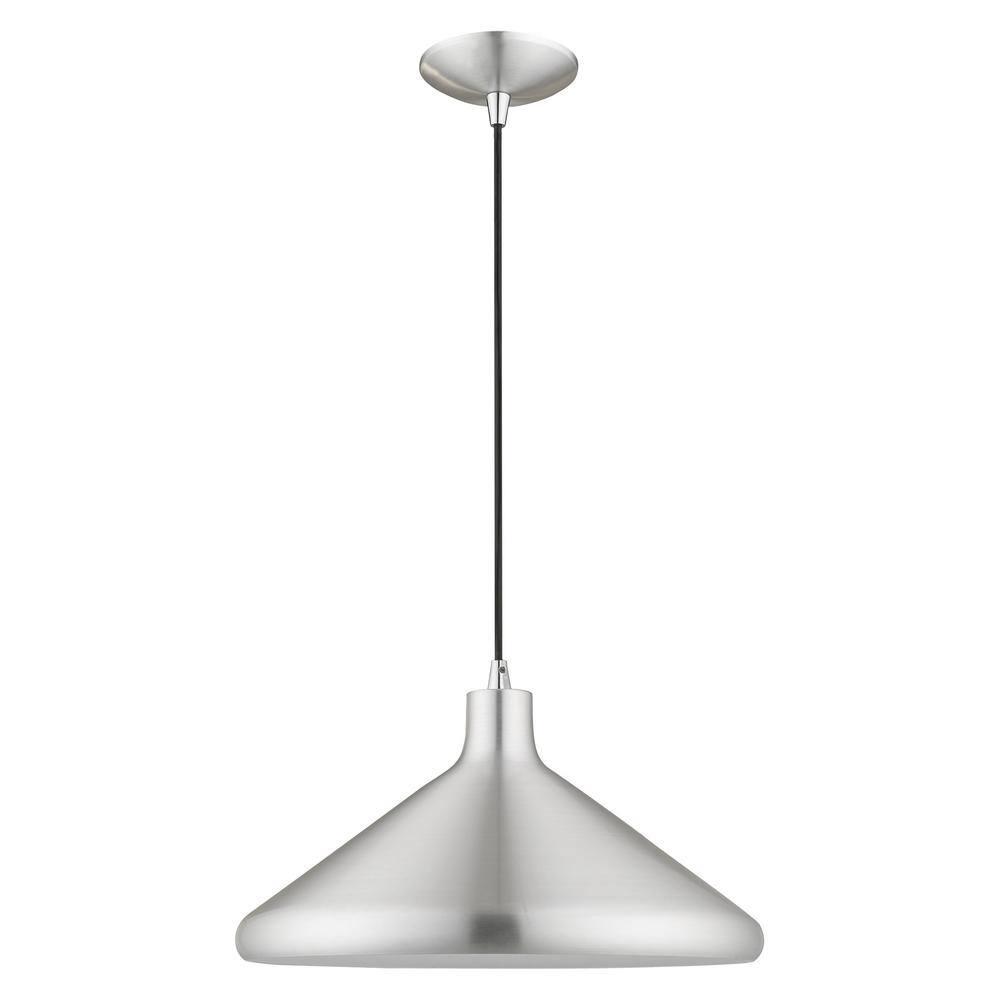 Livex Lighting Metal Shade 1 - Light Chandelier in  Brushed Aluminum