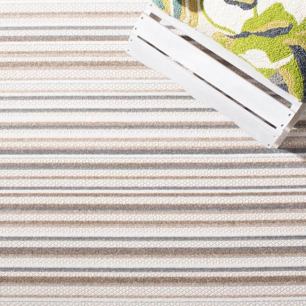 Cabana CBN323 Loomed Indoor Area Rug - Ivory/Grey - 8'x10' - Safavieh