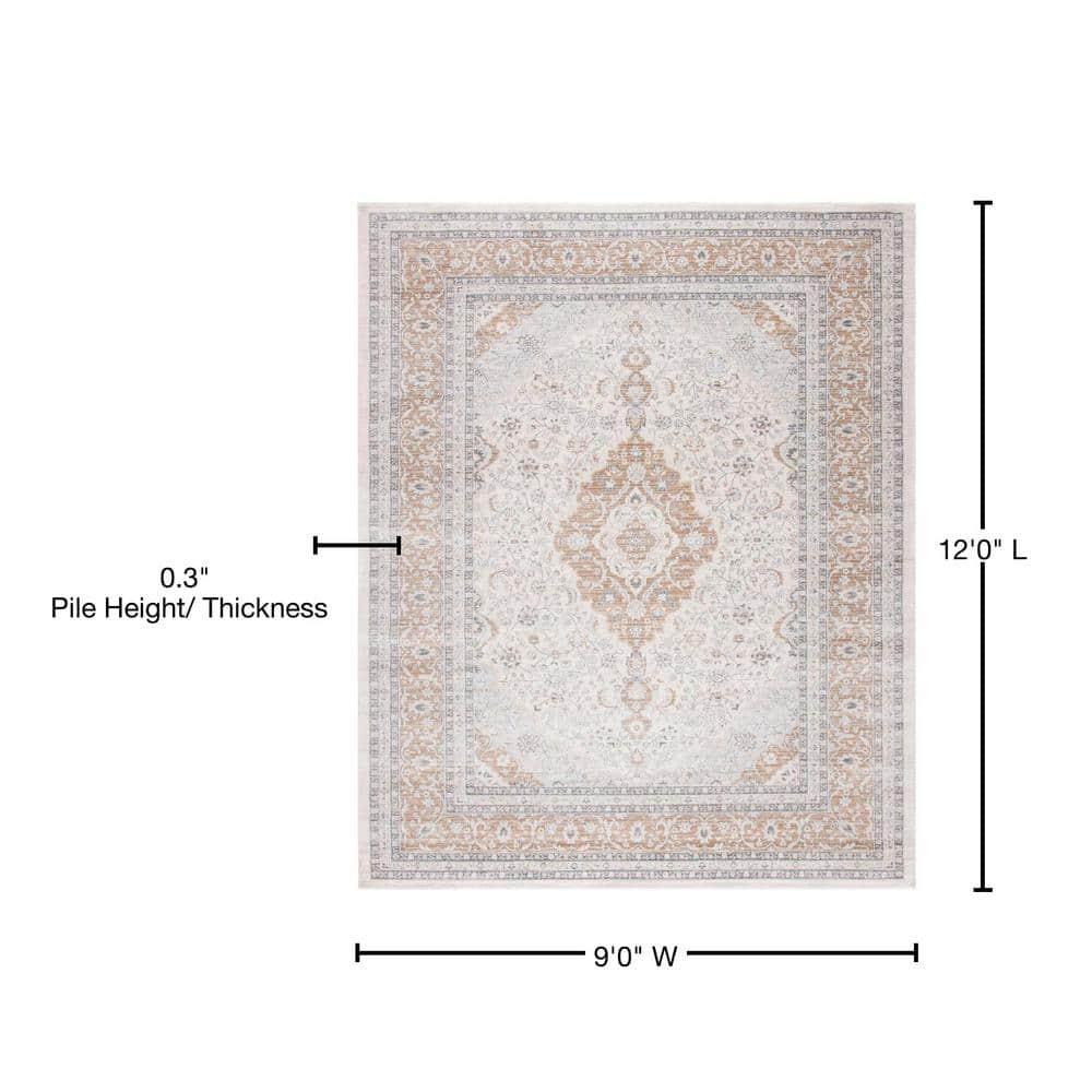 SAFAVIEH Isabella Jack Floral Bordered Area Rug, Cream/Beige, 9' x 12'