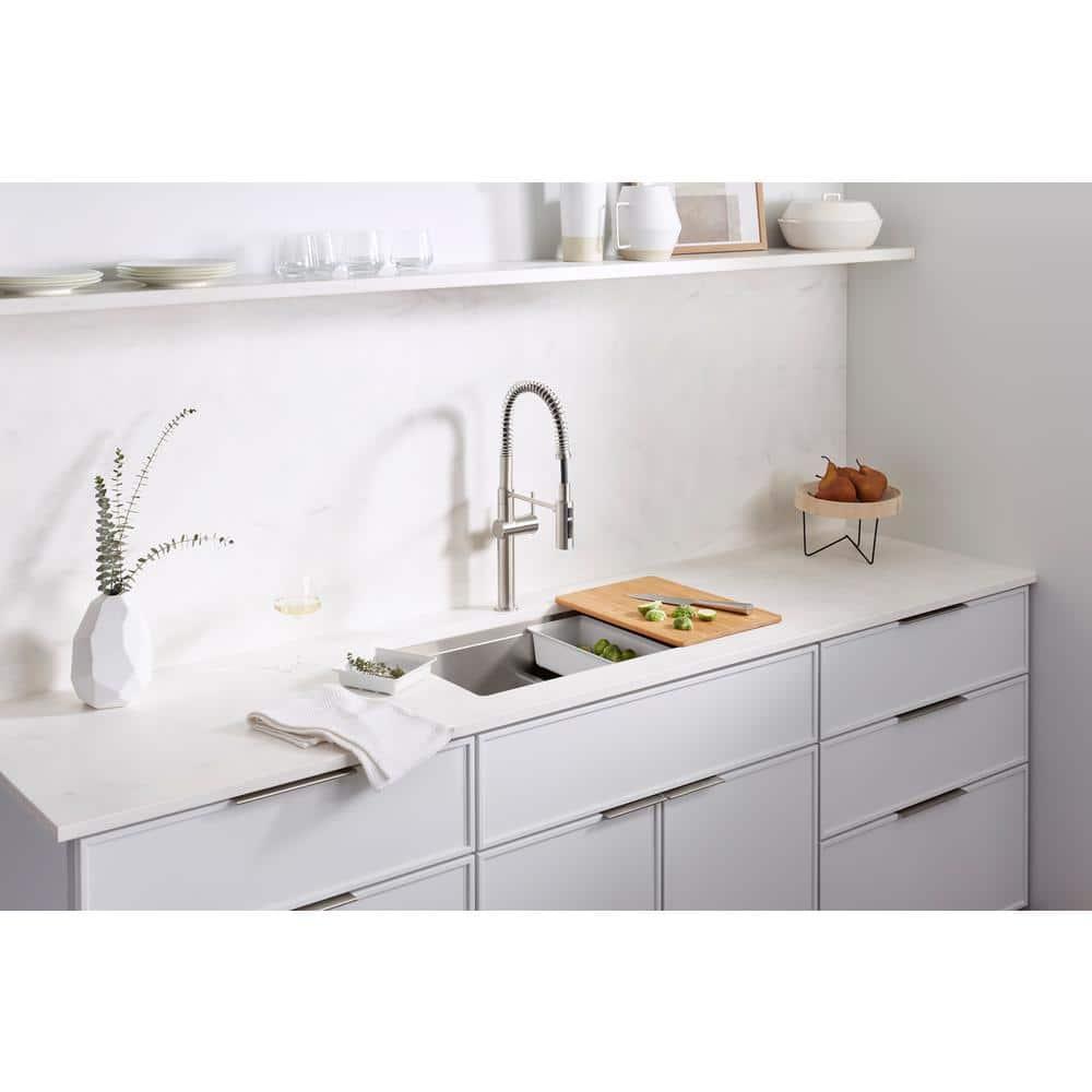 Kohler Task Smart Divide33-In X 22-In Top-Mount/Undermount Double-Equal Workstation Kitchen Sink With Accessories K-80085-1PC-NA