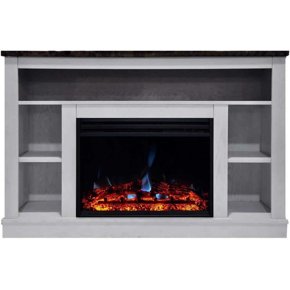 Cambridge Seville Freestanding Fireplace Mantel TV Stand with Storage Shelves and 1500W Electric Heater Insert