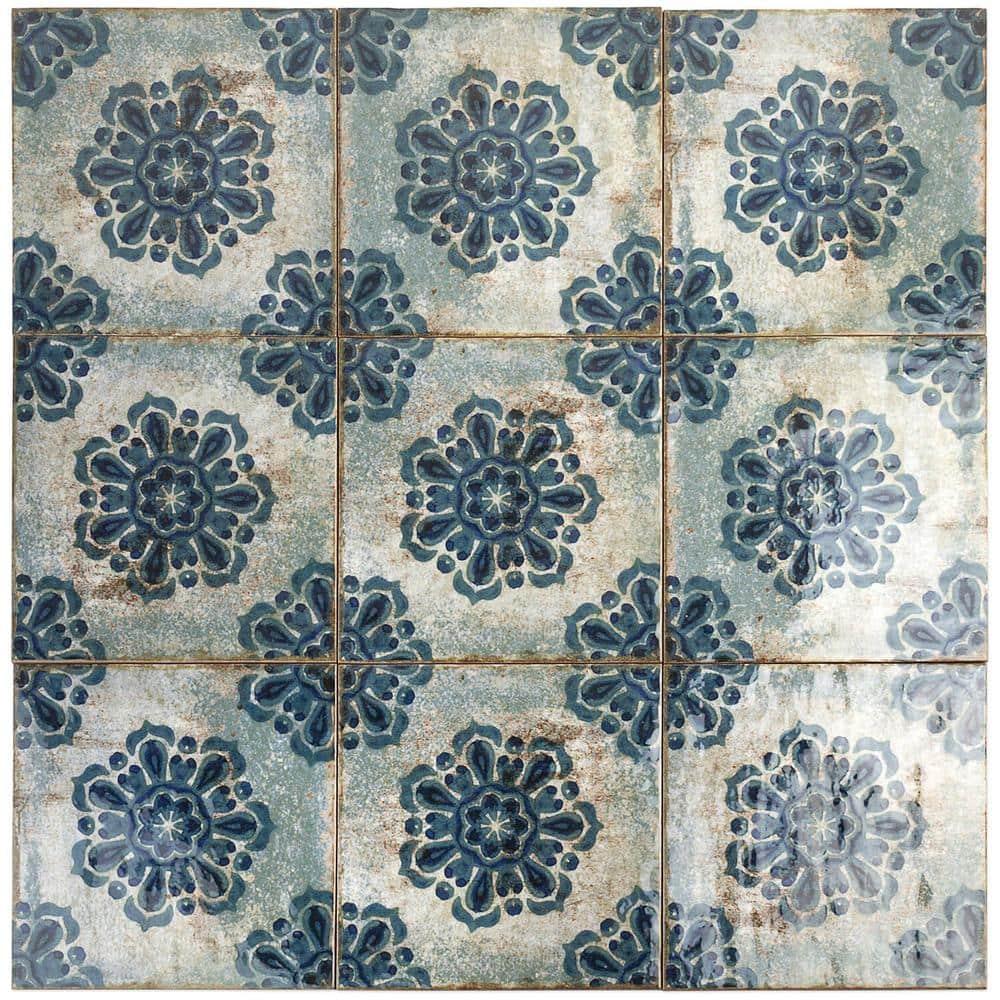 Bond Tile Angela Harris Harbour Vechio Décor 8" x 8" Ceramic Floor and Wall Tile