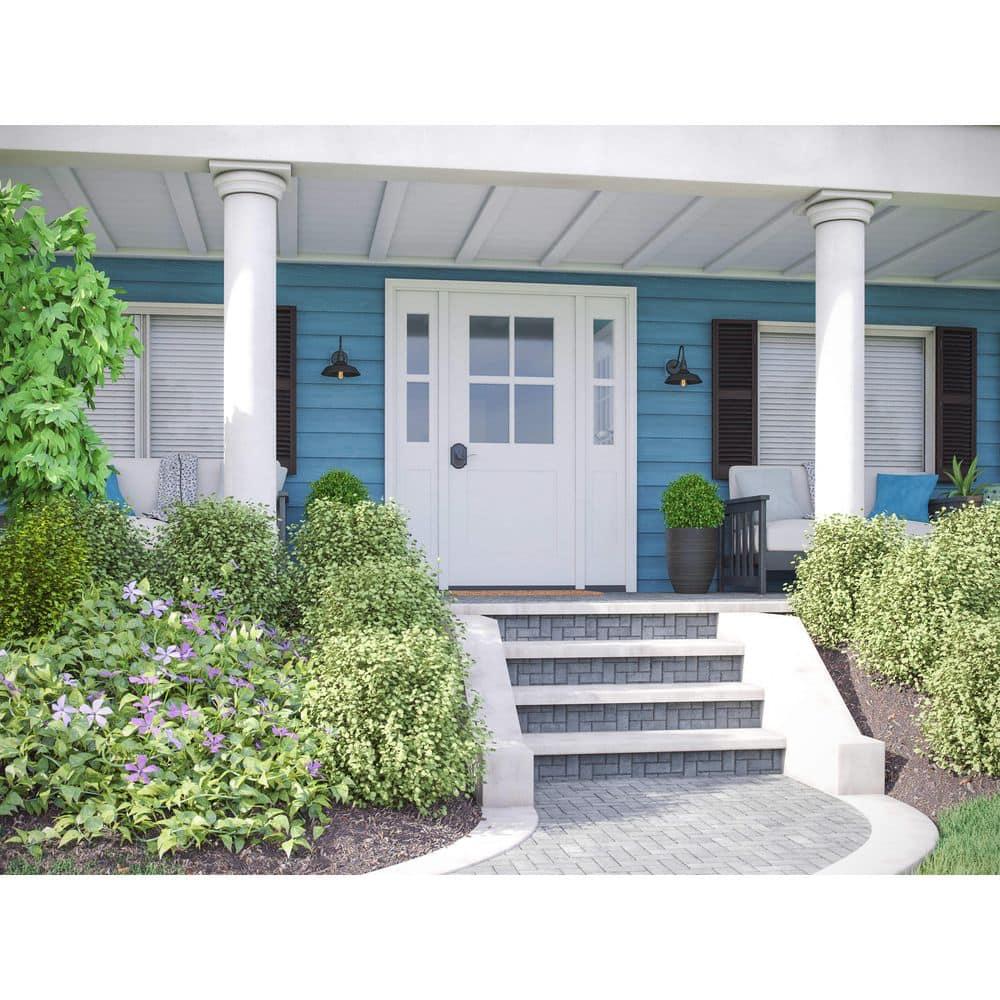 Barnes 10 in. Black Outdoor Hardwired Lantern Sconce