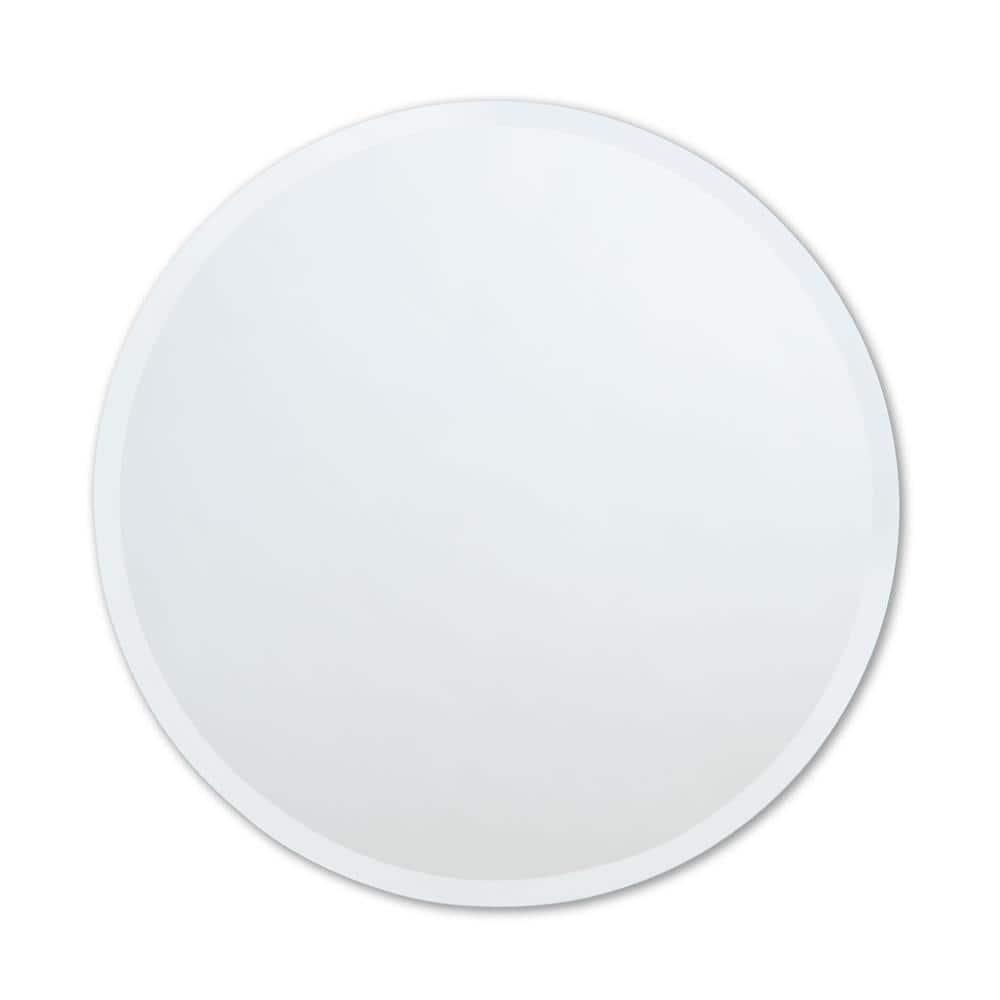 Better Bevel Frameless Round Mirror, 36" Diameter Circle Bathroom Wall Mirror w/Beveled Edge