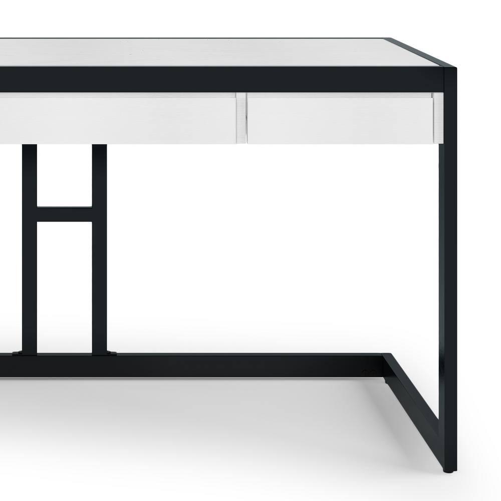 Simpli Home Erina SOLID ACACIA WOOD 60" Desk in Distressed White