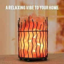 7.8 in. Ionic Crystal Salt Pillar and Natural Amber Glow Table Lamp, (Pack of 2)