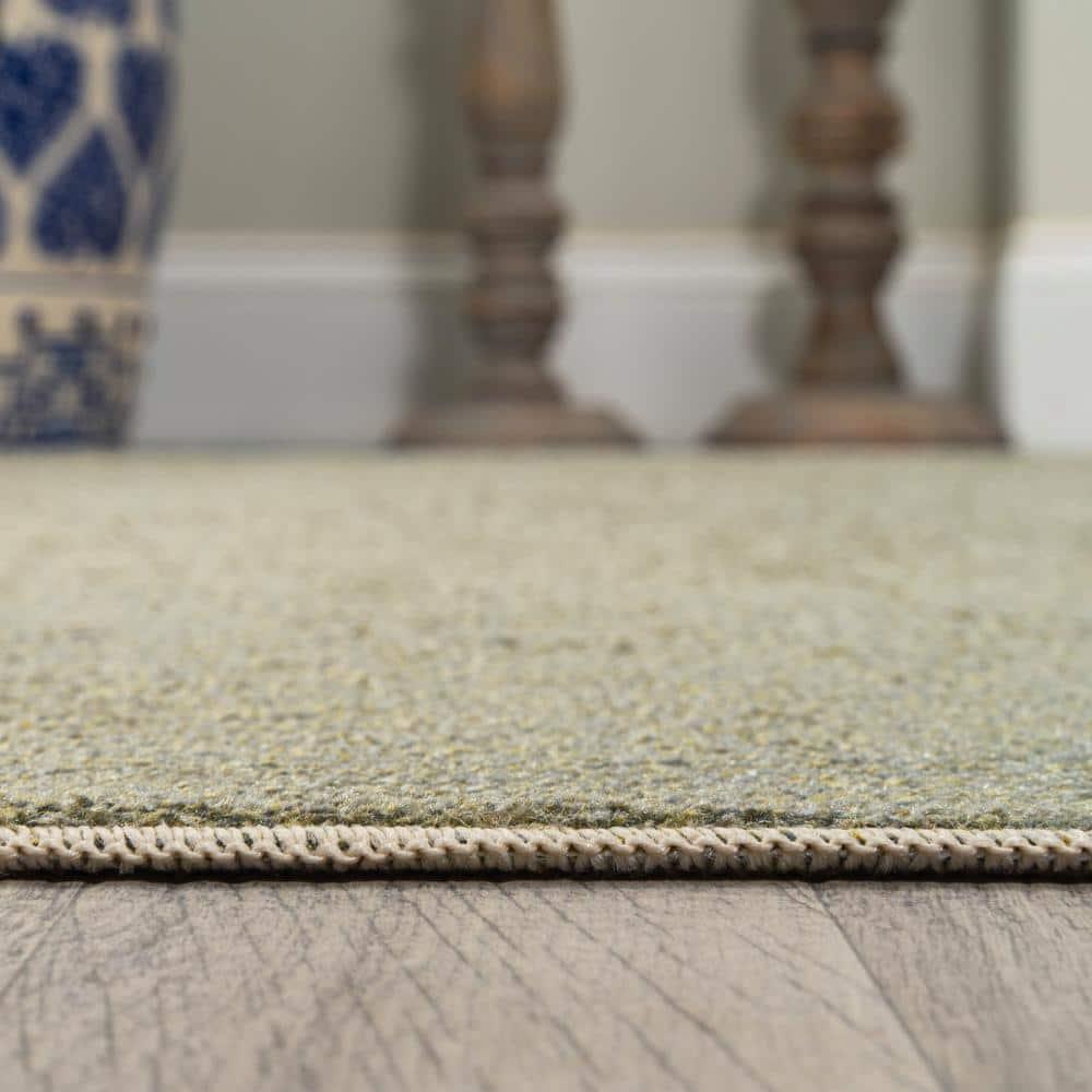 JONATHAN Y Twyla Classic Solid Low-Pile Machine-Washable Sage Green 5 ft. x 8 ft. Area Rug