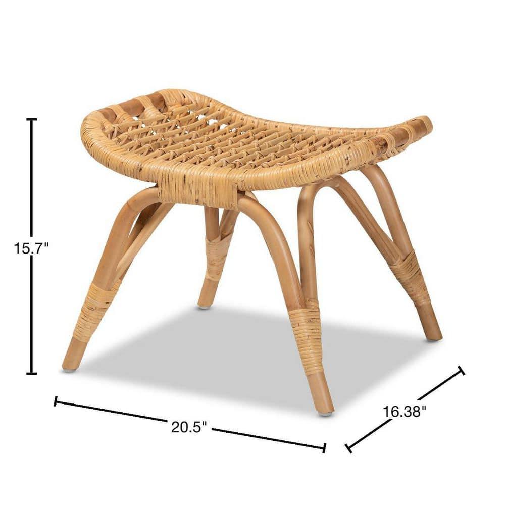 Bernardo Rattan Ottoman Brown/Natural - bali & pari