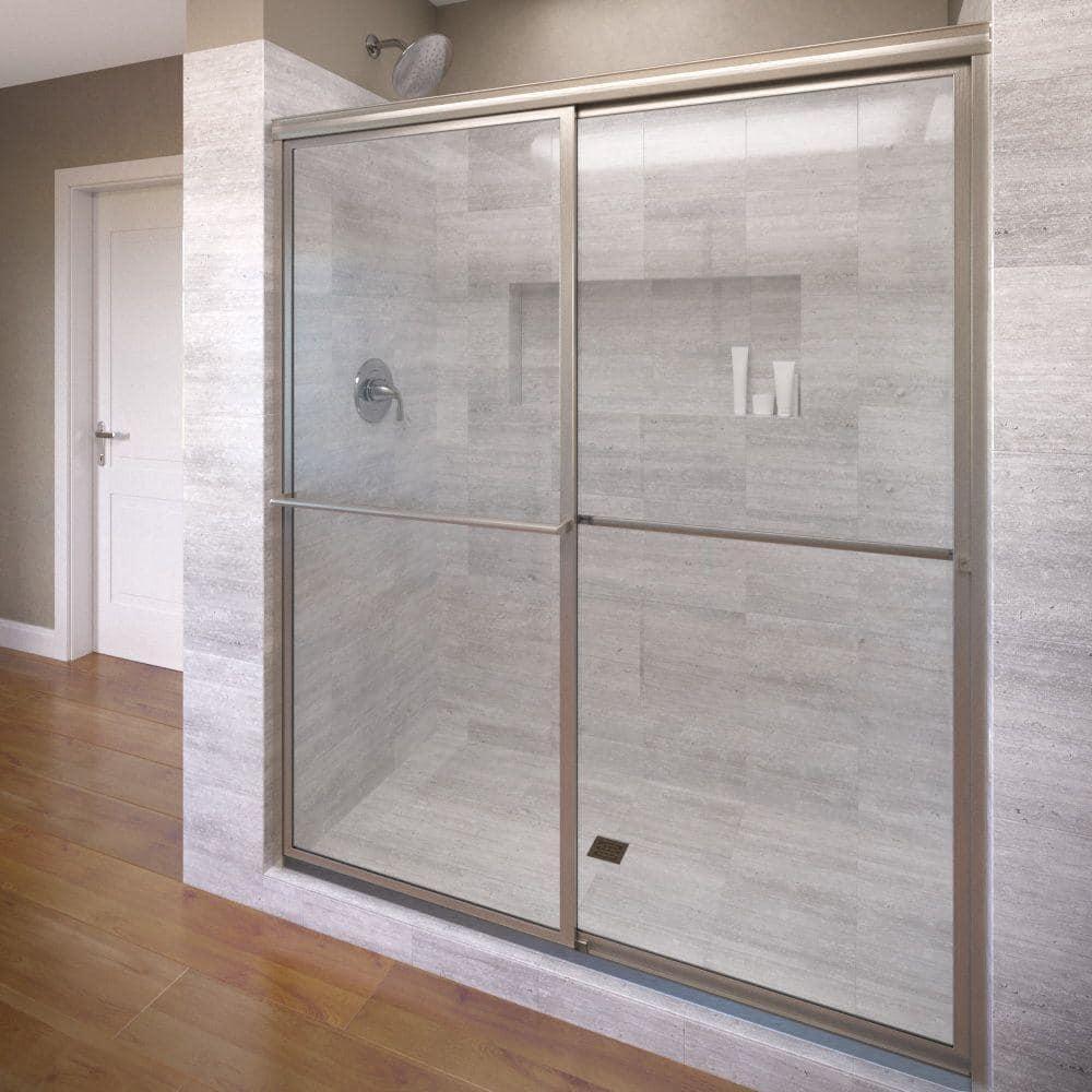 Basco Deluxe 71.5" High x 59" Wide Bypass Framed Shower Door with Clear Glass